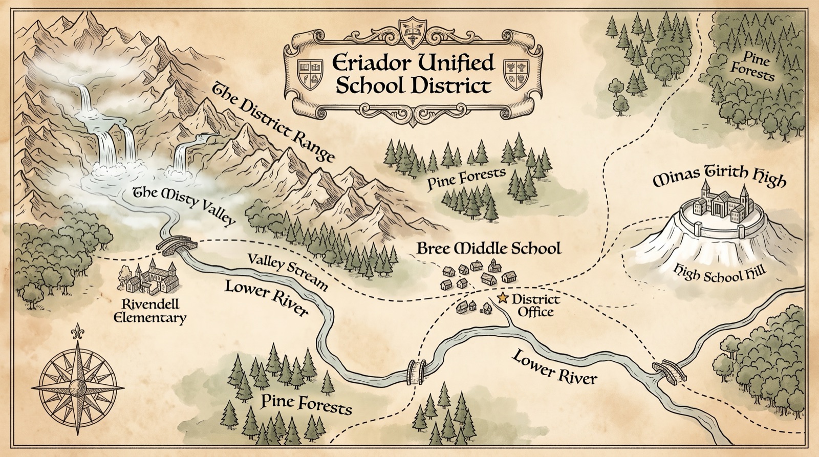 Illustrated district map